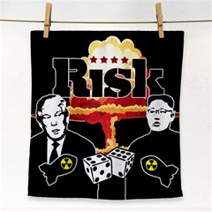 Nuclear Explosion Trump And Kim Jong Face Towel by Valentinaart