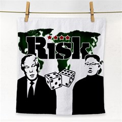 Nuclear Explosion Trump And Kim Jong Face Towel by Valentinaart