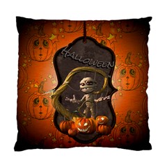 Halloween, Funny Mummy With Pumpkins Standard Cushion Case (one Side) by FantasyWorld7