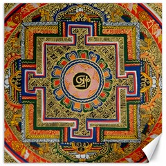 Asian Art Mandala Colorful Tibet Pattern Canvas 16  X 16   by paulaoliveiradesign