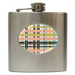 Plaid Pattern Hip Flask (6 Oz) by linceazul