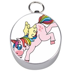 Unicorn Arociris Raimbow Magic Silver Compasses by Nexatart