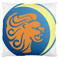 Lion Zodiac Sign Zodiac Moon Star Large Flano Cushion Case (two Sides) by Nexatart