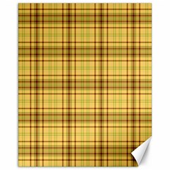 Plaid Yellow Fabric Texture Pattern Canvas 16  X 20   by paulaoliveiradesign