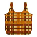 Plaid Pattern Full Print Recycle Bags (L)  Front