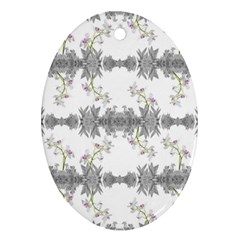 Floral Collage Pattern Oval Ornament (two Sides) by dflcprints