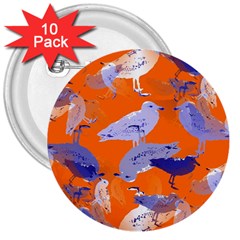 Seagull Gulls Coastal Bird Bird 3  Buttons (10 Pack)  by Nexatart