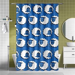 Sheep Pattern Wallpaper Vector Shower Curtain 48  X 72  (small)  by Nexatart