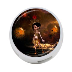 Steampunk, Cute Little Steampunk Girl In The Night With Clocks 4-port Usb Hub (two Sides)  by FantasyWorld7