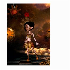 Steampunk, Cute Little Steampunk Girl In The Night With Clocks Large Garden Flag (two Sides) by FantasyWorld7