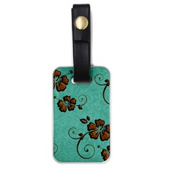 Chocolate Background Floral Pattern Luggage Tags (one Side)  by Nexatart