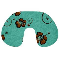 Chocolate Background Floral Pattern Travel Neck Pillows by Nexatart