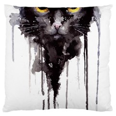 Angry Cat T Shirt Large Flano Cushion Case (one Side) by AmeeaDesign