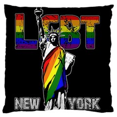 Lgbt New York Large Cushion Case (one Side) by Valentinaart