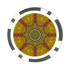 Mandala In Metal And Pearls Poker Chip Card Guard by pepitasart