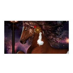 Steampunk Wonderful Wild Horse With Clocks And Gears Satin Wrap by FantasyWorld7