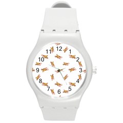 Crabs Photo Collage Pattern Design Round Plastic Sport Watch (m) by dflcprints