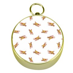 Crabs Photo Collage Pattern Design Gold Compasses by dflcprints