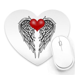 Angel Heart Tattoo Heart Mousepads by Valentinaart