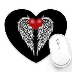 Angel Heart Tattoo Heart Mousepads by Valentinaart