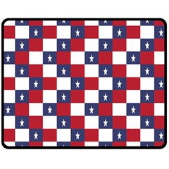 American Flag Star White Red Blue Double Sided Fleece Blanket (medium)  by Mariart