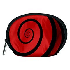 Double Spiral Thick Lines Black Red Accessory Pouches (medium)  by Mariart