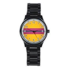 Layer Retro Colorful Transition Pack Alpha Channel Motion Line Stainless Steel Round Watch by Mariart