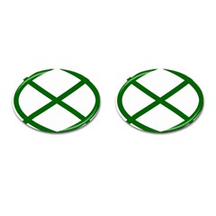 Lissajous Small Green Line Cufflinks (oval) by Mariart