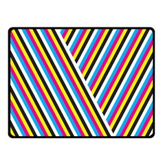 Lines Chevron Yellow Pink Blue Black White Cute Fleece Blanket (small) by Mariart