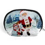 Funny Santa Claus With Snowman Accessory Pouches (Medium)  Front