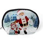 Funny Santa Claus With Snowman Accessory Pouches (Medium)  Back