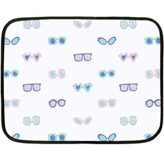 Cute Sexy Funny Sunglasses Kids Pink Blue Double Sided Fleece Blanket (mini)  by Mariart