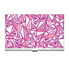 Conversational Triangles Pink White Business Card Holders by Mariart