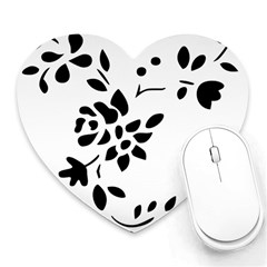 Flower Rose Black Sexy Heart Mousepads by Mariart