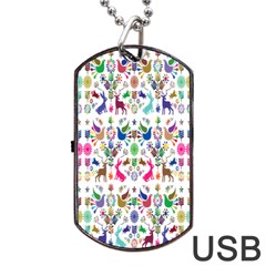 Birds Fish Flowers Floral Star Blue White Sexy Animals Beauty Rainbow Pink Purple Blue Green Orange Dog Tag Usb Flash (one Side) by Mariart