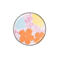 Flower Sunflower Floral Pink Orange Beauty Blue Yellow Hat Clip Ball Marker (10 Pack) by Mariart