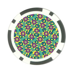 Discrete State Turing Pattern Polka Dots Green Purple Yellow Rainbow Sexy Beauty Poker Chip Card Guard by Mariart