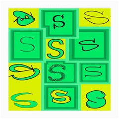 Letter Huruf S Sign Green Yellow Medium Glasses Cloth by Mariart