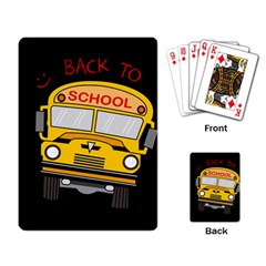 Back To School - School Bus Playing Card by Valentinaart