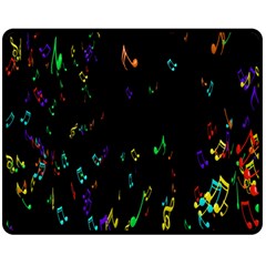 Colorful Music Notes Rainbow Fleece Blanket (medium)  by Mariart