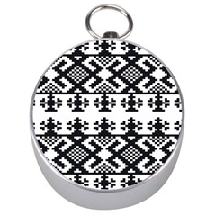 Model Traditional Draperie Line Black White Triangle Silver Compasses by Mariart