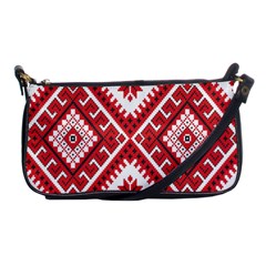 Model Traditional Draperie Line Red White Triangle Shoulder Clutch Bags by Mariart