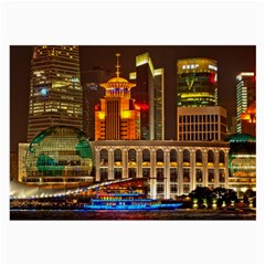 Shanghai Skyline Architecture Large Glasses Cloth (2-side) by BangZart