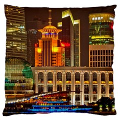 Shanghai Skyline Architecture Standard Flano Cushion Case (two Sides) by BangZart