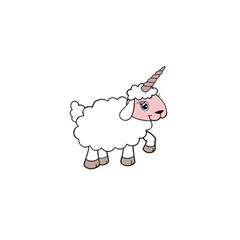 Unicorn Sheep Shower Curtain 48  X 72  (small)  by Valentinaart