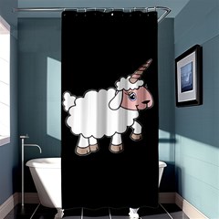 Unicorn Sheep Shower Curtain 36  X 72  (stall)  by Valentinaart