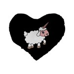 Unicorn sheep Standard 16  Premium Flano Heart Shape Cushions Back