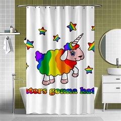 Unicorn Sheep Shower Curtain 48  X 72  (small)  by Valentinaart