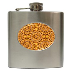 Golden Mandalas Pattern Hip Flask (6 Oz) by linceazul