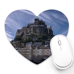 Mont Saint Michel France Normandy Heart Mousepads by Nexatart